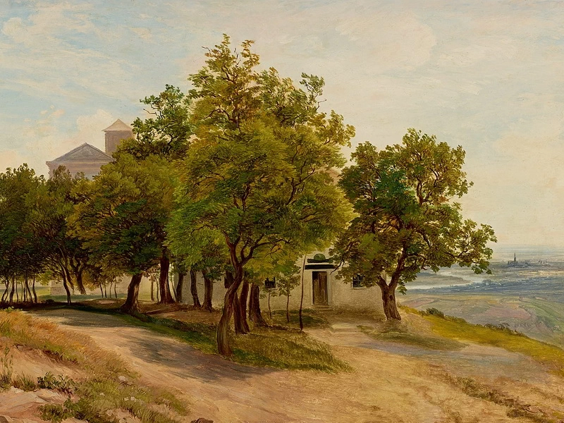1797-Friedrich Loos - Gruppo di alberi sul Kahlenberg con vista su Vienna - Galleria austriaca Belvedere